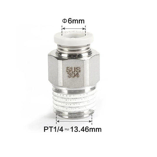 Airtac PC: Male connector--One-touch fittings(stainless steel) - PC602-S