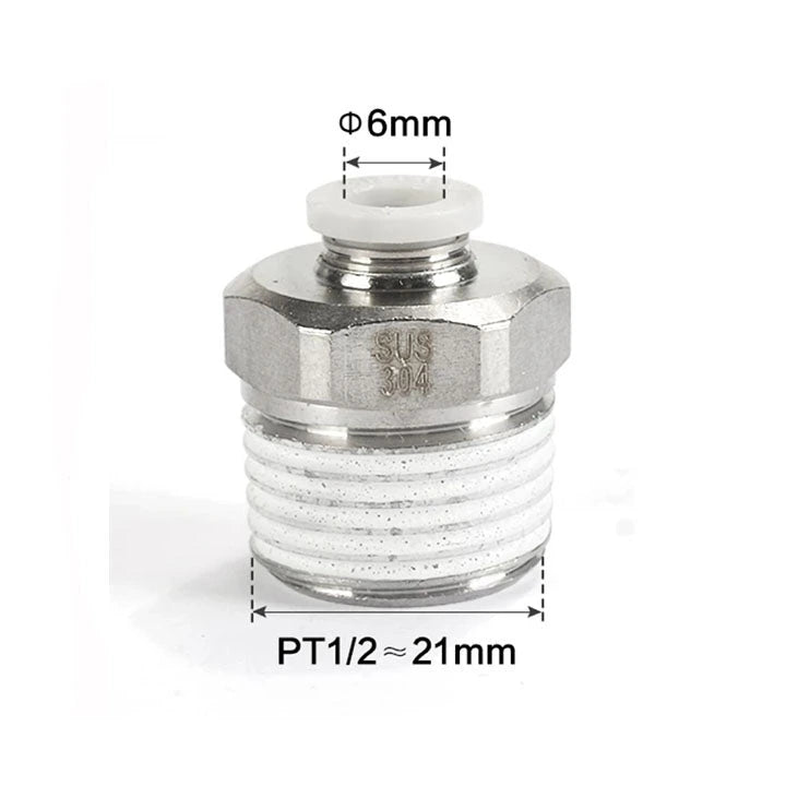 Airtac PC: Male connector--One-touch fittings(stainless steel) - PC604-S