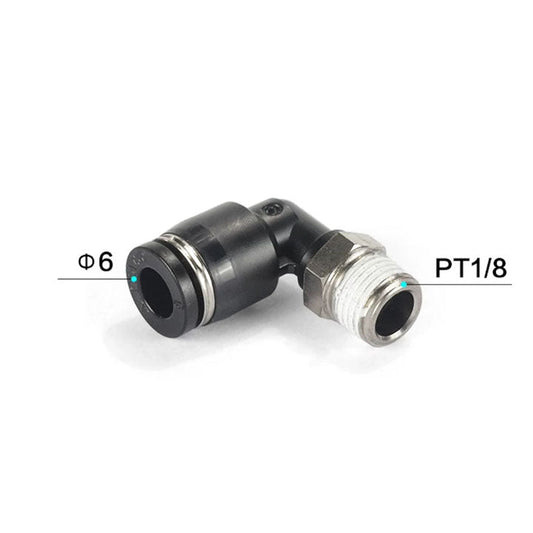 Airtac PL: Male elbow--One-touch fittings Black  - PL601D-M