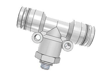 Airtac PEB: Push Lock Fitting, Male Branch Tee - PEB402 (MOQ 10 pcs.)