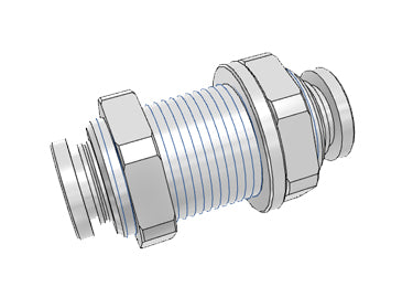 Airtac PM: Push Lock Fitting, Bulkhead Union - PM6 (MOQ 10 pcs.)